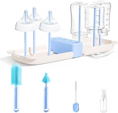 Travel Bottle Washing Kit with Storage Case, 7-in-1 Baby Travel Bottle Cleaner by Lijroavy