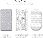 Baby Bassinet Sheets Girl Boy, 3 Pack Fitted Bassinet Sheet - Image 3