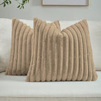 FUTEI Pack of 2 Faux Fur Throw Pillow Covers 20x20 Inch by FUTEI