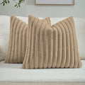 FUTEI Pack of 2 Faux Fur Throw Pillow Covers 22x22 Inch by FUTEI