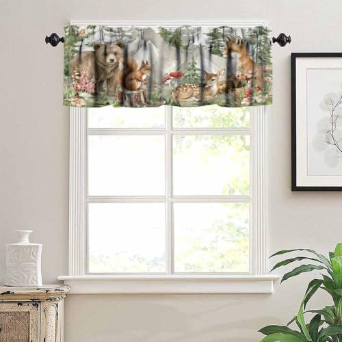 Rustic Nursery Woodland Animals Valance Curtain - Image 6