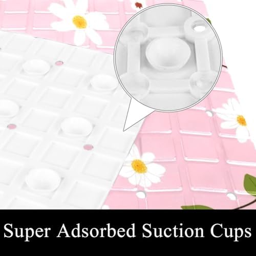Shower Mat Non Slip, Daisies Cherry Anti Slip Bath Mat - Image 3