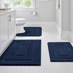 GRANNY SAYS Blue Bathroom Rugs Set 3 Piece, Soft Microfiber Bath Mats by GRANNYSAYS