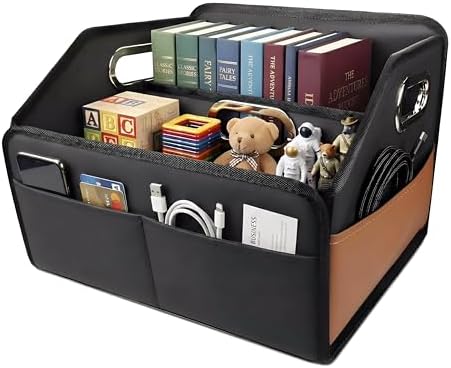 Noaman Leather Car Storage Organizer Back Front Seat Car Organizer Black by Noaman