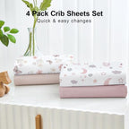 4 Pack Baby Crib Sheets for Girls - Image 5