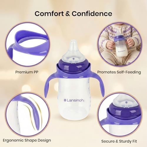 CHUBBIEE Baby Bottle Handles for Lansinoh 5oz & 8oz Bottles, Ergonomic Non-Slip - Image 2