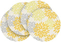 Artoid Mode Yellow Dahlia Plastic Round Placemats Set of 4, 14 Inch Seasonal by ArtoidMode