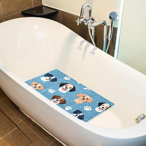 Bathtub Mat Non Slip 26.8x15.1 Inch, Dogs Paws Pattern Shower Mat - Image 5