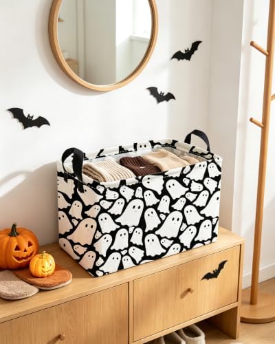 Essme Rectangular Halloween Basket, Ghost Storage Bins Organizer - Image 6