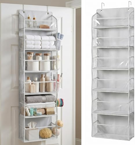 HOMELUX THEORY Over the Door Organizer, 100D Fabric Transparent 1pc by HomeluxTheory
