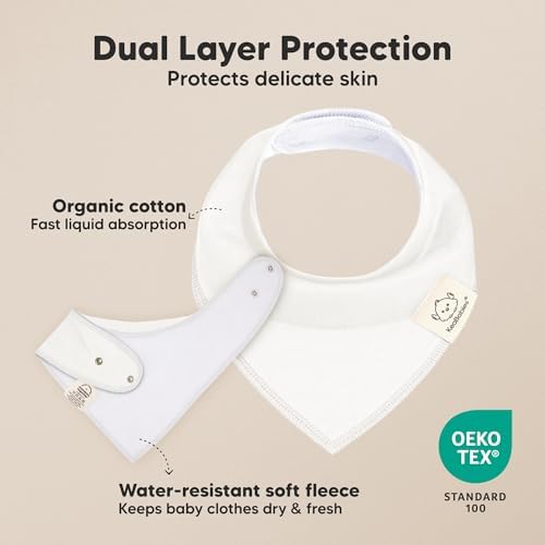 KeaBabies 8pk Organic Baby Bandana Bibs - Image 2