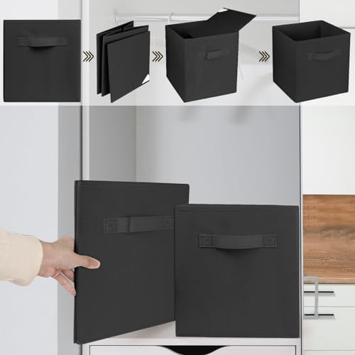 2 Pcs Storage Cubes, 10.5 Inch Collapsible Storage Bins, Fabric Foldable Bins - Image 3