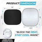 Autovir Truck Windshield Sun Shade, Foldable Front Windshield Sunshade - Image 5