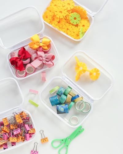 CoiiJoii Zippered Pouch Hard, Stackable Storage Bins, Portable Clear Bin Zipper - Image 7