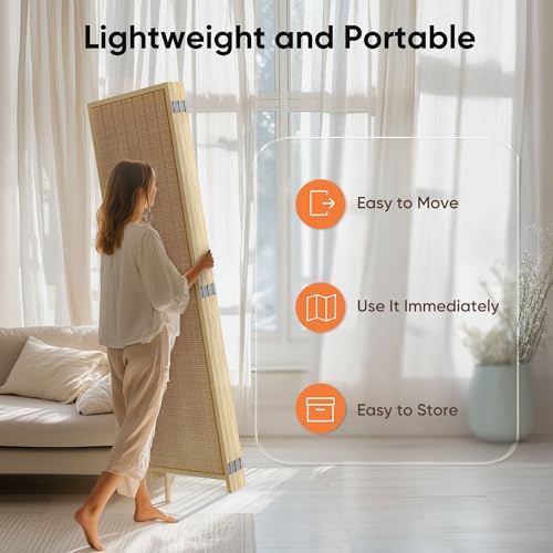 JOSTYLE Bamboo Room Divider, 6-Panel Folding Privacy Screen, 6 ft. Tall - Image 5