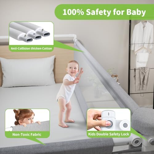 1-Piece Adjustable Height Baby Bed Rail, Kids Safety Guard Rails - Image 3