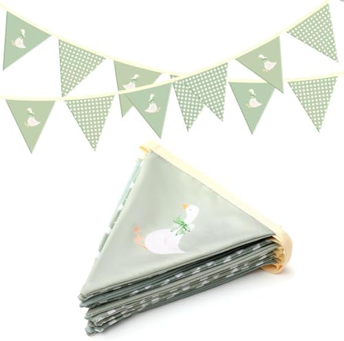 Hahafelt Goose Fabric Banner 1st Birthday Decor, Sage Green by Hahafelt