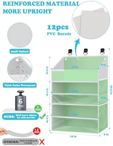 Hanging Diaper Caddy Organizer Crib Organizer–Spacious Baby Girl/Boy Nursery - Image 5