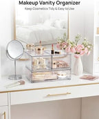 Vtopmart Clear Stackable Storage Drawers Set of 4, Plastic Organizer Bins - Image 4
