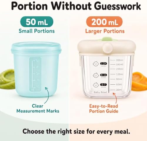 Baby Food Storage Containers, Glass Baby Food Jars & Silicone Cups - Image 3
