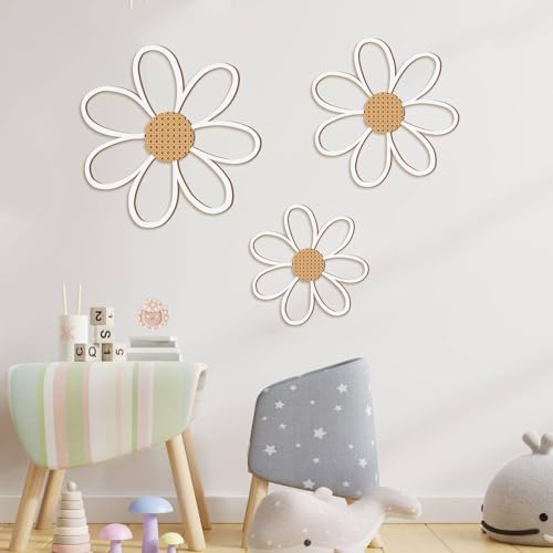 Thyle 6 Pcs Daisy Wall Decor Wooden Flower - Image 5