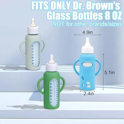 3 Pack Silicone Sleeves for Dr. Brown's Glass Bottles 8 OZ - Image 2