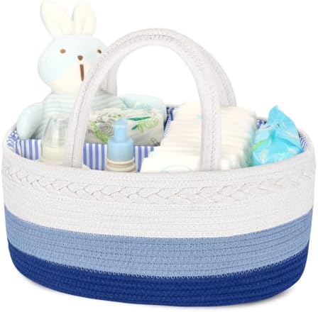 Maliton Baby Diaper Caddy Organizer, Cotton Rope Diaper Caddy Basket, Large by Maliton
