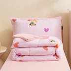 Caressma Pink Toddler Bedding Set Girls Seersucker Kids Comforter Set - Image 7