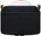 Goodpick 85L Large Woven Rope Blanket Basket by Goodpick