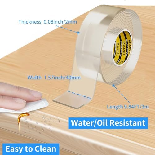 Clear Edge Protector Strip, 2 Pack x 1.57in x 9.84FT - Image 2