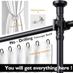 Room Divider Curtain Set-No Drilling Curtain Rod Set, Privacy Curtains - Image 3