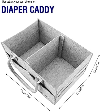Baby Diaper Caddy Organizer, Portable Baby Essentials Storage Basket Bin - Image 3