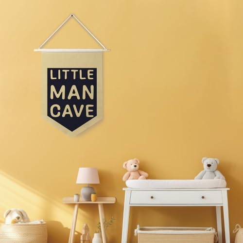 Qpenm Little Man Cave Hanging Wall Canvas Banner, Kids Room Hanging Pennant - Image 5