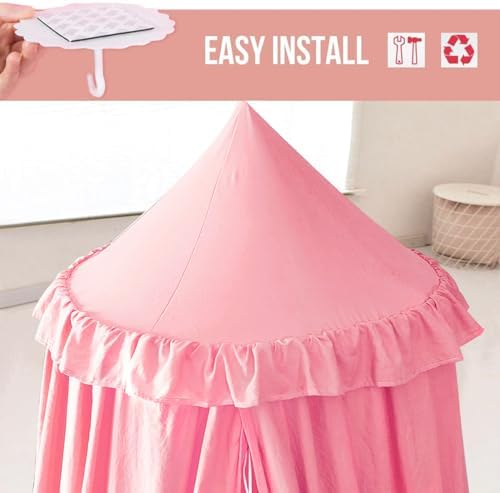 Kertnic Decor Princess Canopy for Girls Bed, Soft Smooth Playing Tent Canopy - Image 4