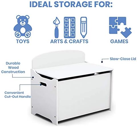 Delta Children MySize Deluxe Toy Box, Bianca White - Image 5