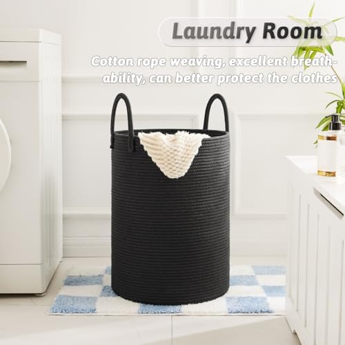 Artfeel Laundry Basket, Woven Cotton Rope Laundry Hamper, 100L - Image 5