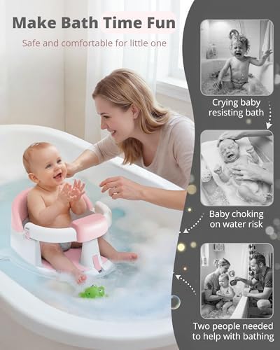 ONTHEWEI Baby Bath Seats for Babies Sitting Up, Non-Slip Baby Bathtub - Image 5