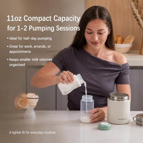 11oz Stainless Steel Breast Milk Cooler, 360° Cooling Gel Ring, 14-Hour Cold - Image 6