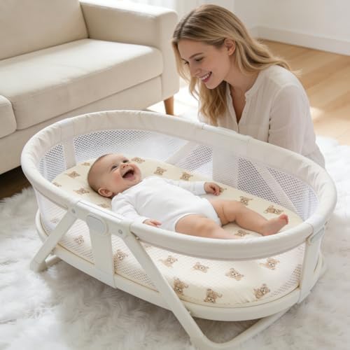 Organic Baby Bassinet Sheets 33”x17” 100% Muslin Cotton - Image 2