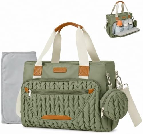 FHELAD Diaper Bag Tote for Women, Baby Diaper Bag Set by FHELAD