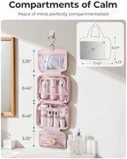 BAGSMART Travel Toiletry Bag for women, Portable Hanging Hook Makeup Bag - Image 2