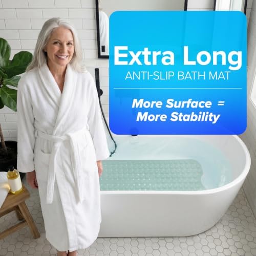 SlipX Solutions 39x16 Extra Long Non Slip Bath Mat, Tub & Shower - Image 4