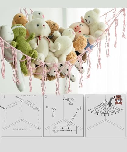 Stuffed Animal Storage Corner Hammock or Net, Toy Storage Hammock - Image 5