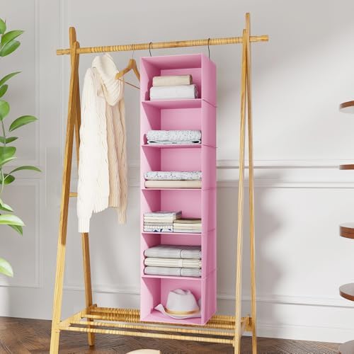 Hanging Closet Organizer 6-Shelf, Oxford Fabric Wardrobe Storage - Image 2