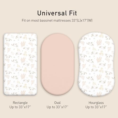 Gllquen Baby Organic Cotton Bassinet Sheets 2-Pack Animal - Image 5