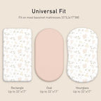 Gllquen Baby Organic Cotton Bassinet Sheets 2-Pack Animal - Image 5