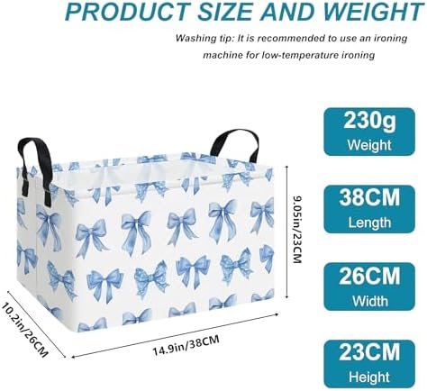 Rectangular Bowknot Fabric Storage Basket - Image 2