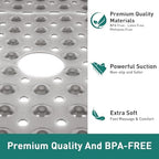 Large Square Shower Mat Tub Bath Mat Non Slip Clear Grey 27"x27" - Image 6
