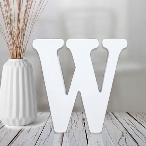 AOCEAN 4 Inch White Wood Letters Unfinished Wood Letter by AOCEAN