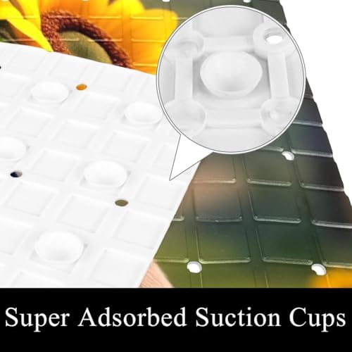 Bath Tub Shower Mat, Washable Bathtub Floor Mats, Suction Cups and Drain Holes - Image 3
